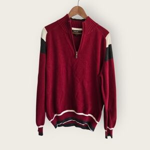 Eddie Bauer Mens 1/4 Zip Sweater Size Large 100%cotton Vintage